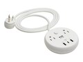 Tripp Lite Safe-IT 57W 2-Outlet Surge Protector - 5-15R Outlets, 3 USB Ports, 8 ft. (2.4 m) Cord, 300 Joules, TLP28PD57WCAM, 41555518, Surge Suppressors