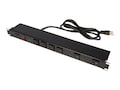 Rack Solutions 15Amp Horizontal Power Strip with 6ft Cord. Rear Facing 6 Outlet, NEMA , PS19-R6-6-S-L, 36333325, Surge Suppressors