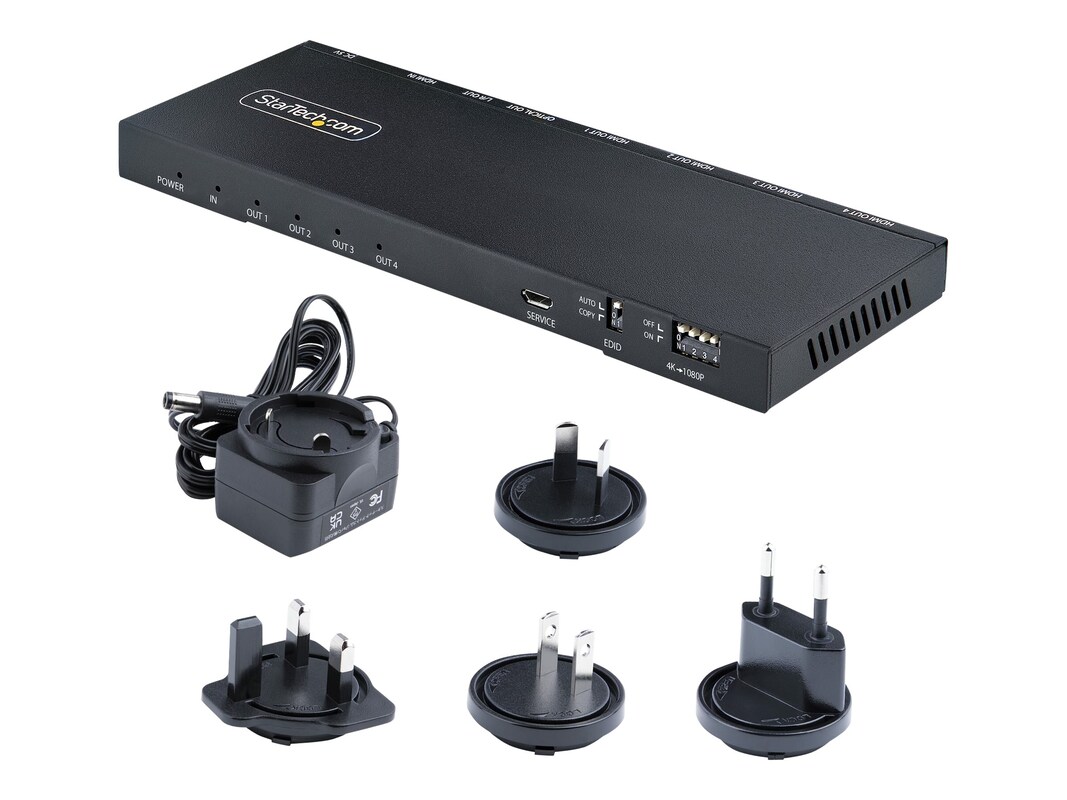 Diktat Minde om finger StarTech.com 4K 60Hz 4-port 1 In 4 Out 4K HDMI 2.0 Splitter (HDMI-SPLITTER -44K60S)
