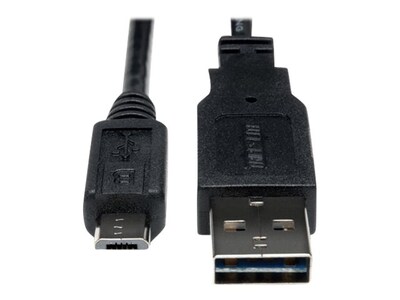 Tripp Lite USB2.0 Universal   Reversible A to Micro-USB B Device Cable, 6ft, UR050-006, 16131030, Cables