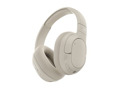 Belkin Wireless Noise Cancelling Bluetooth Over-Ear Headphones w  3.5mm + USB-C Connectors - Sand , AUD008FQSA                    , 41857554, Headsets (w/ microphone)