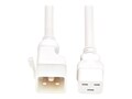 Tripp Lite 12AWG C19 to P-Lock Lite C20 20A 250V PDU Power Cord, White, 3ft, 6-Pack, P036-EN3-AWH-6, 42175028, Power Cords
