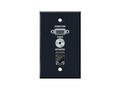 Avteq Gang Wall Plate With Vga, 3.5mm Audio, RJ-45 Pass Thru, WP-VGAAUDIORJ45, 14618362, Computer Carts Avteq Gang Wall Plate With Vga, 3.5mm Audio, RJ-45 Pass Thru, WP-VGAAUDIORJ45, 14618362, Computer Carts