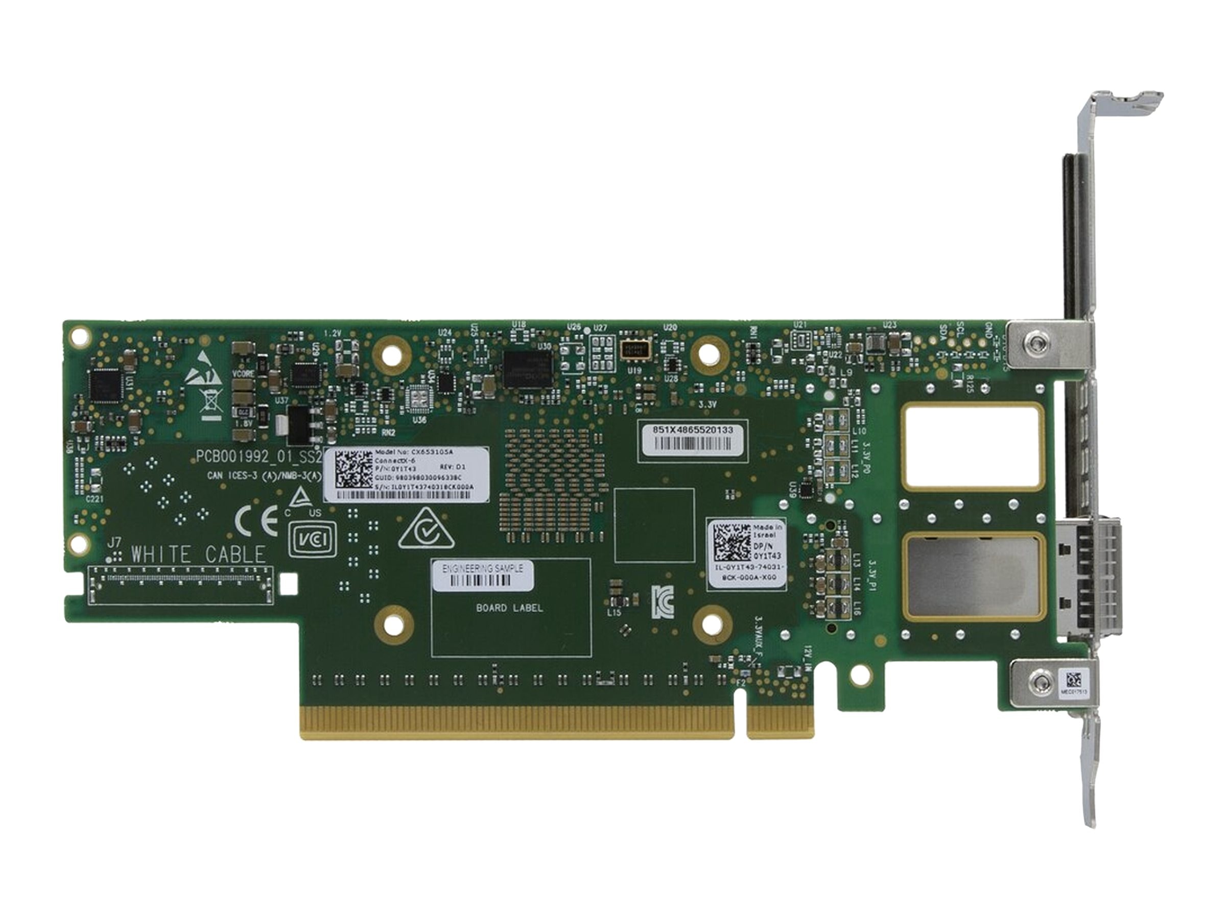 Mellanox ConnectX-6 1-Port 100Gb s HDR100, EDR IB, 100GbE QSFP56 PCIe 3.0  4.0 x16 NIC w Tall Bracket