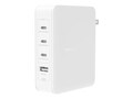 Belkin 140W 4-Port 3xUSB-C (65W + 45W + 20W) 1xUSB-A (12W) GaN Wall Charger Adapter - White, WCH014DQWH, 41650302, AC Power Adapters (external) Belkin 140W 4-Port 3xUSB-C (65W + 45W + 20W) 1xUSB-A (12W) GaN Wall Charger Adapter - White, WCH014DQWH, 41650302, AC Power Adapters (external)