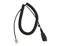 Jabra BIZ 2400 QD to RJ-9 Cable, Coiled, 8800-01-89, 12897337, Headphone & Headset Accessories