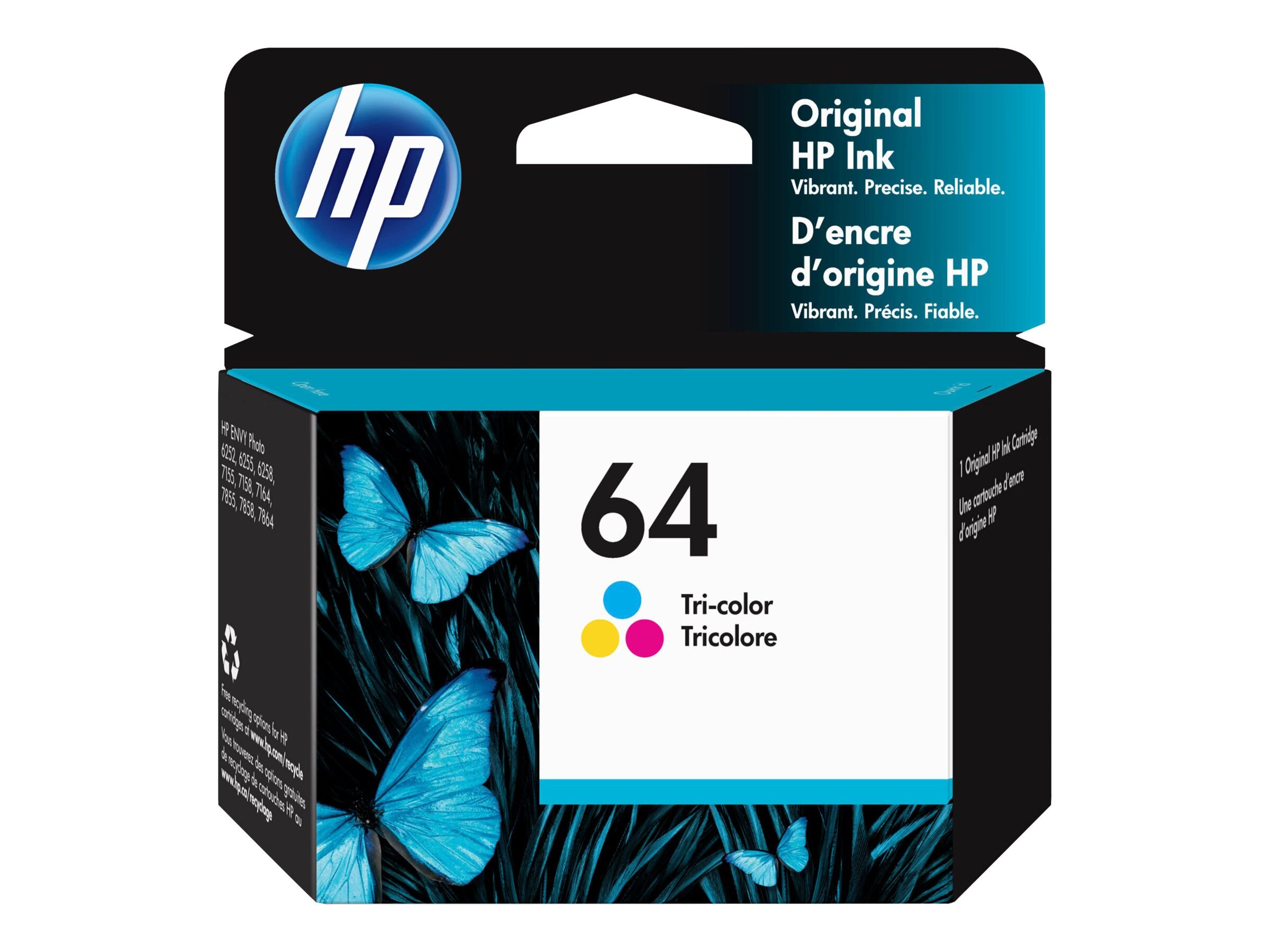 N9j89an 140 Hp 64 N9j89an Tri Color Original Ink Cartridge