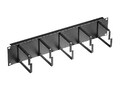Leviton Five-Ring Horizontal Patch Cord Manager, 2RU, 4 D-Rings, 49253-BCM, 6884273, Rack Cable Management