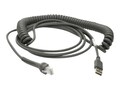 Zebra Shielded Coiled USB-A Cable, 15ft, CBA-U29-C15ZBR, 38298691, Cables