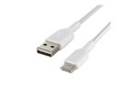 Belkin 15W USB-A to USB-C M M Nylon Braided Cable, White, 1m, CAB002BT1MWH, 38328239, Cables