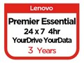 Lenovo 3-Year Premier with Essential 24x7 4-Hour YourDrive YourData, 5PS7A11109, 35232362, Services - Onsite/Depot - Warranty