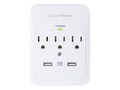 CyberPower Professional Series Home Office Surge Protector 600 Joules (3) Outlets, CSP300WUR1, 17341670, Surge Suppressors