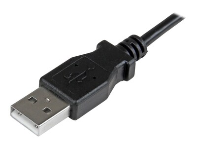 StarTech.com Right Angle Micro USB to USB Type A M M Cable, Black, 2m, USBAUB2MRA, 30736238, Cables