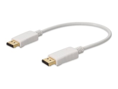 AddOn DisplayPort Male to Male Cable, White, 1ft, DISPLAYPORT1FW, 38005528, Cables