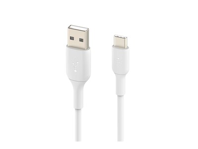 Belkin 480 Mbps USB-A to USB-C M M PVC Cable, White, 1m, CAB001BT1MWH, 38328271, Cables