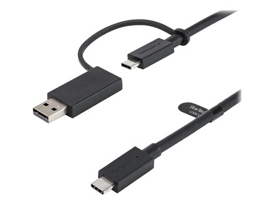 StarTech.com 2-in-1 USB-C Cable with USB-A Adapter Dongle for Hybrid Dock, 3ft, USBCCADP, 41230331, Cables