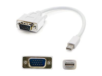AddOn WUXGA Mini DisplayPort to VGA M M Cable, White, 3ft, MDISPORT2VGAMM3W, 41056009, Cables