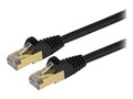 StarTech.com CAT6a 10 GbE Shielded Snagless RJ45 100W PoE Ethernet Patch Cable, Black, 15ft, C6ASPAT15BK, 34174682, Cables