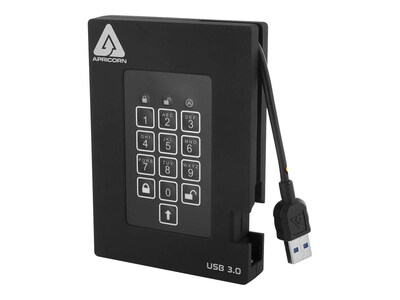 Apricorn 4TB Aegis Padlock USB 3.0 FIPS Validated Hardware Encrypted External Solid State Drive, A25-3PL256-S4000F, 32247673, Solid State Drives - External