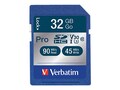 Verbatim 32GB Pro 600X UHS-I V30 U3 SDHC Memory Card, Class 10, 98047, 41058757, Memory - Flash