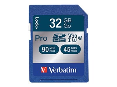 Verbatim 32GB Pro 600X UHS-I V30 U3 SDHC Memory Card, Class 10, 98047, 41058757, Memory - Flash Verbatim 32GB Pro 600X UHS-I V30 U3 SDHC Memory Card, Class 10, 98047, 41058757, Memory - Flash