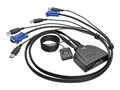 Tripp Lite 2-Port USB VGA Cable KVM Switch with Cables and USB Peripheral Sharing, B032-VU2, 33678723, KVM Switches