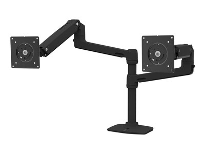 Ergotron LX Dual Stacking Arm Two-Monitor Mount, Matte Black, 45-492-224, 36928062, Stands & Mounts - Desktop Monitors