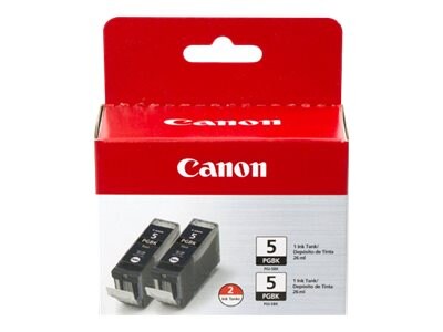 Canon Black PGI-5 Ink Tanks (2-pack), 0628B009, 7376140, Ink Cartridges & Ink Refill Kits - OEM