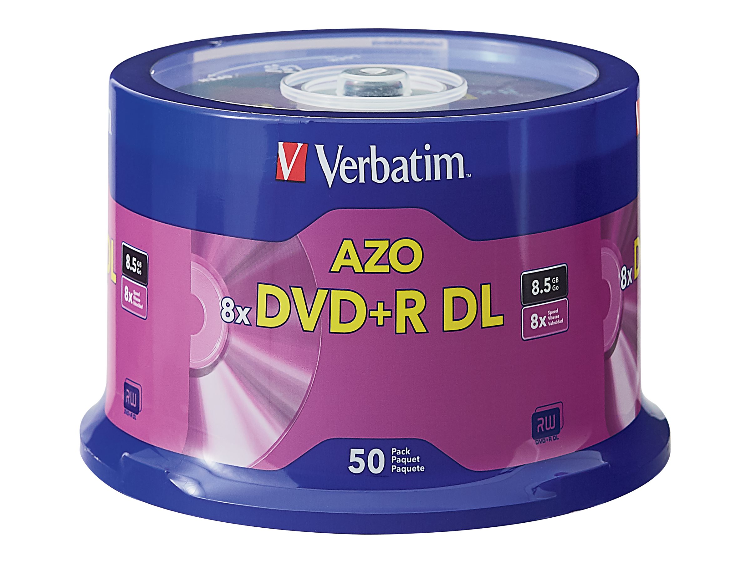 Tegnsætning dash absorberende Verbatim 8x 8.5GB DVD+R DL Media w Branded Surface (50-pack (97000)