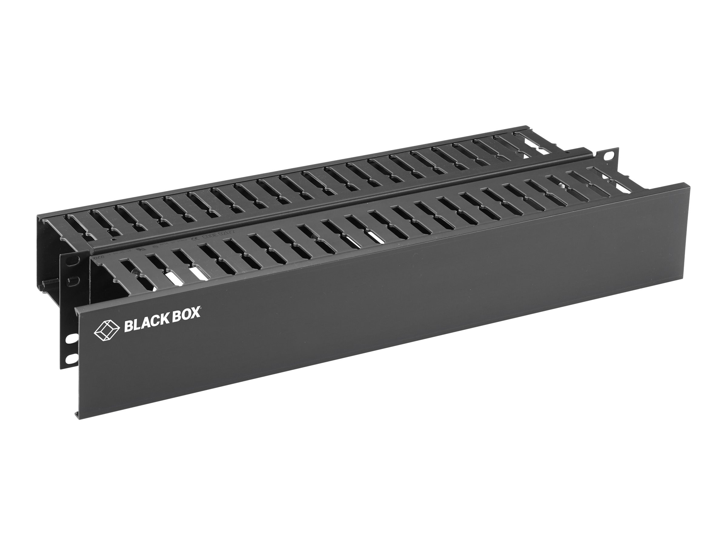 Black Box 2U Horizontal 19 It Rackmount Cable Manager Single-Sided Black