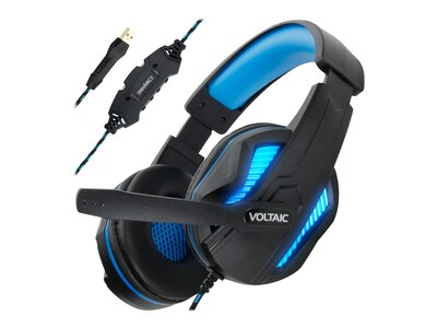 Accessory Power ENHANCE Voltaic PRO Computer Gaming Headset w  Microphone - 7.1 Surround Sound & LED, ENVOH7L100BLEW                , 41987502, Headsets (w/ microphone)