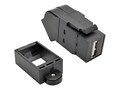 Tripp Lite USB 2.0 Type A F F All-in-One Keystone Panel Mount Angled Coupler, Black, U060-000-KPA-BK, 32314485, Cable Accessories Tripp Lite USB 2.0 Type A F F All-in-One Keystone Panel Mount Angled Coupler, Black, U060-000-KPA-BK, 32314485, Cable Accessories