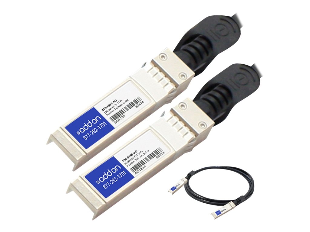 AddOn 10GBase-CU SFP+ Transceiver Twinax DAC Passive Cable, 0.5m  (330-5959-AO)