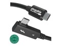 Plugable Thunderbolt 4 Cable with Right Angle Connection, 2.6ft, TBT4-240W-80CMR, 41785493, Cables