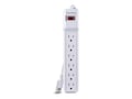 CyberPower Essential Surge Protector 900J, NEMA 5-15 Input, (6) 5-15R Outlets, 6ft Cord, White, CSB606W, 34343423, Surge Suppressors