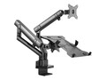 Siig Aluminum Mechanical Spring Slim Monitor Arm with Laptop Holder, CE-MT2V12-S1, 36446098, Mounting Hardware - Miscellaneous