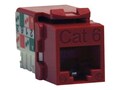 Tripp Lite Cat6 Cat5e 110 Style Punch Down Keystone Jack, Red, N238-001-RD, 10972874, Premise Wiring Equipment