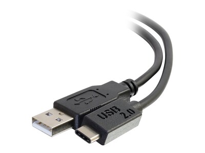 C2G USB 2.0 Type C (USB-C) to USB Type A M M Cable, Black, 10ft, 28872, 32008445, Cables