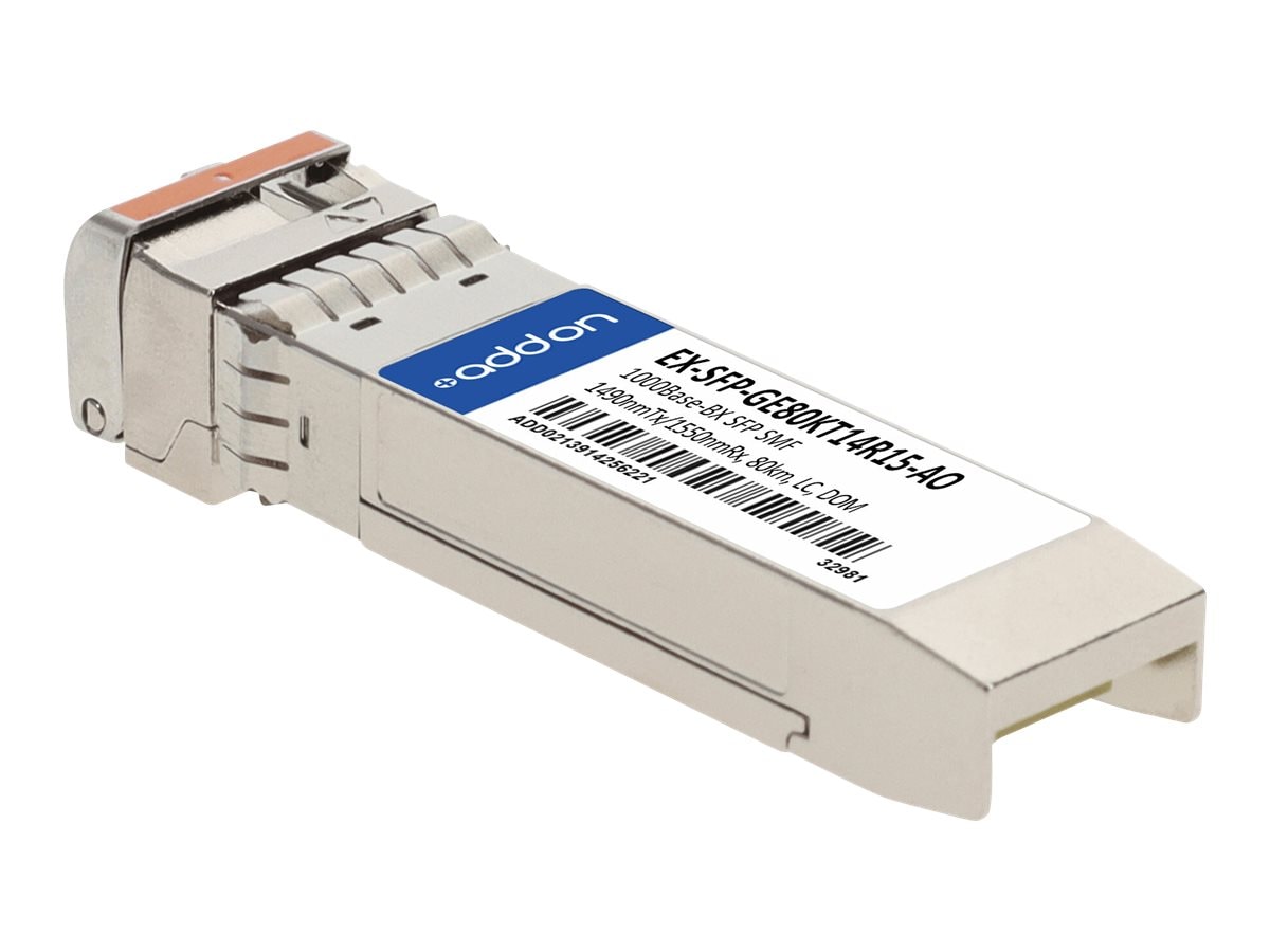 EX-SFP-GE80KT14R15AO - AddOn SFP 80KM BX LC XCVR Compatible TAA