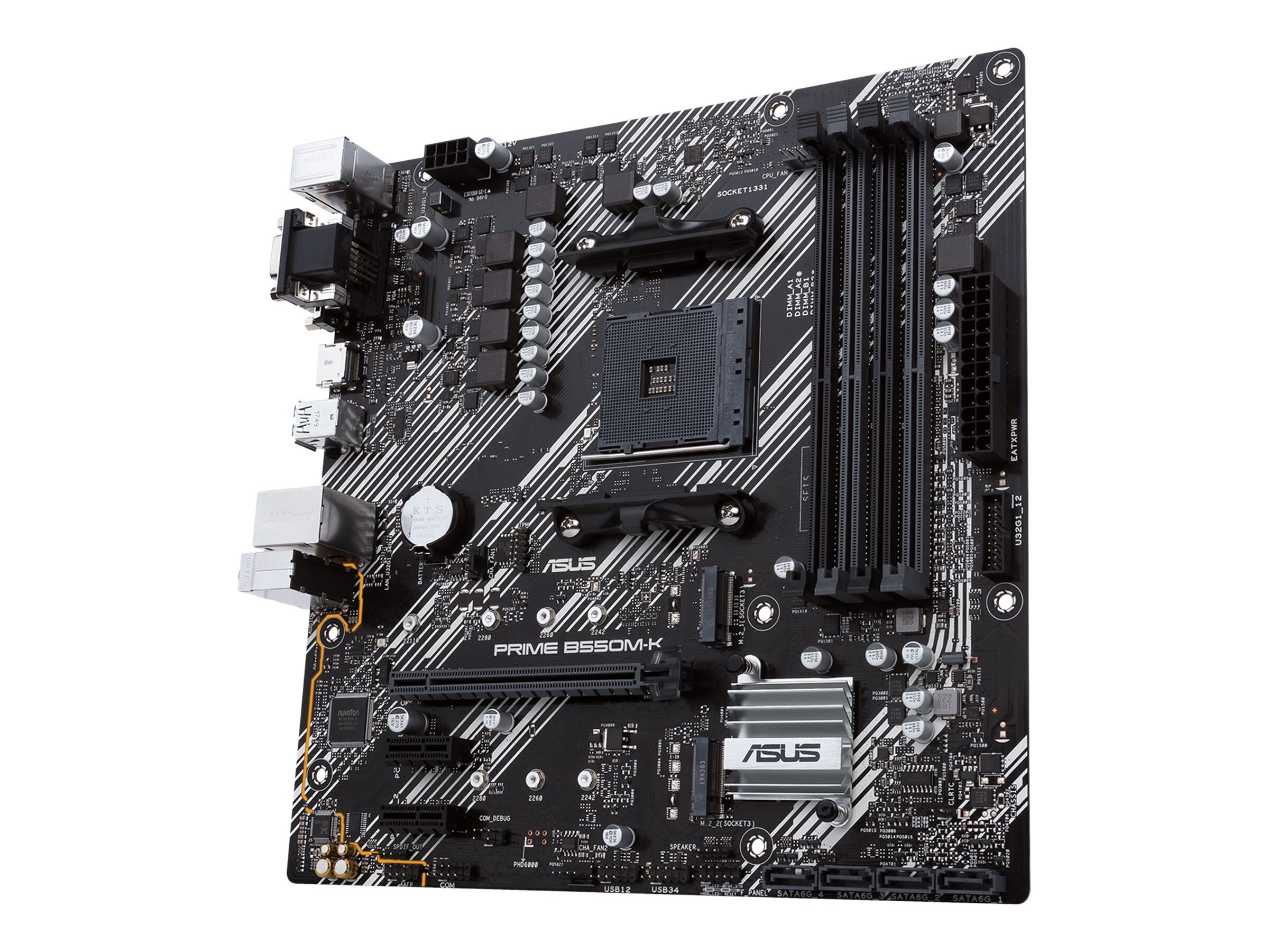 ASUS Prime B550M-K AMD AM4 Zen Ryzen 5000 ＆ 3rd Gen Ryzen Micro-ATX  Motherboard (PCIe 4.0, ECC Memory, 1Gb LAN, Dual M.2, USB 3.2 Gen  Type-A,HDMI