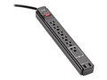 Tripp Lite Protect It! 6-Outlet Surge Protector, 6 ft Cord, 990 Joules, (2) USB Ports 2.1A, Black, TLP606USBB, 30540649, Surge Suppressors