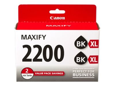 Canon Black PGI-2200XL Ink Cartridges (Twin Pack), 9255B006, 18954937, Ink Cartridges & Ink Refill Kits - OEM