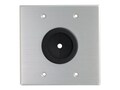 C2G Double-Gang Grommet Wall Plate, Bushed Aluminum, 40546, 10449717, Premise Wiring Equipment