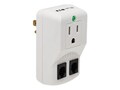 Tripp Lite TravelCube Surge Protector Direct Plug-in 750 Joules (1) Outlet, Phone Line Protection, TRAVELCUBE, 443853, Surge Suppressors