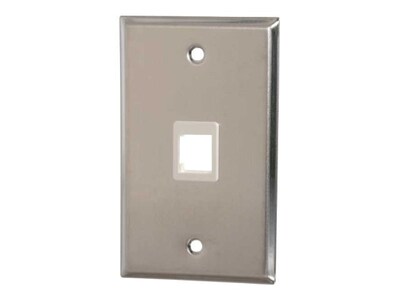 C2G Single Port, Single Gang Face Plate, Stainless Steel, 37093, 9301862, Premise Wiring Equipment