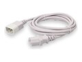 AddOn C13 to C14 18AWG 10A 100-250V Power Extension Cable, White, 8ft, ADD-C132C1418AWG8FTWE, 41499374, Power Cords