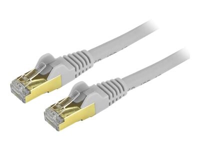 StarTech.com CAT6a 10 GbE Shielded Snagless RJ45 100W PoE Ethernet Patch Cable, Gray, 7ft, C6ASPAT7GR, 10147161, Cables