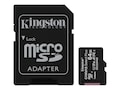 Kingston 64GB MicroSDXC Canvas UHS-I Select Plus Memory Card with SD Card, Class 10, SDCS2/64GB, 37691052, Memory - Flash