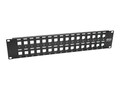Tripp Lite 32-Port 2U RM Unshielded Blank Keystone Multimedia Patch Panel w RJ45, USB, HDMI, Cat5e 6, N062-032-KJ, 33181670, Patch Panels
