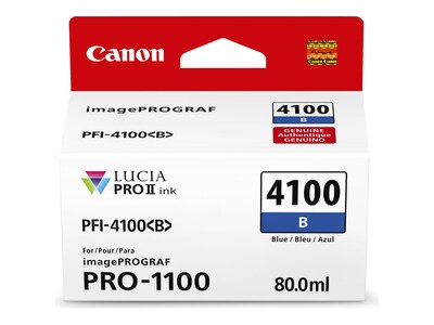 Canon Blue PFI-4100 Ink Tank, 6786C002                      , 41836577, Ink Cartridges & Ink Refill Kits - OEM
